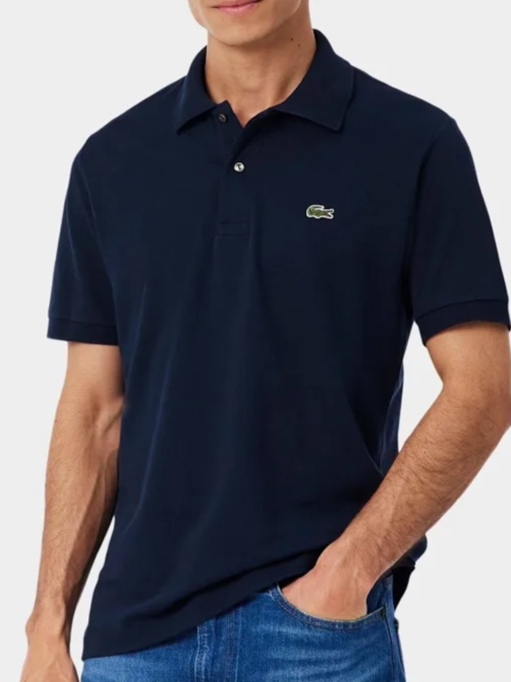 Lacoste Men's Slim Fit Navy Short Sleeve Polo Shirt US M NWT